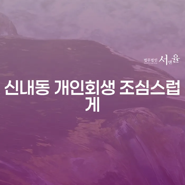 신내동 개인회생 조심스럽게