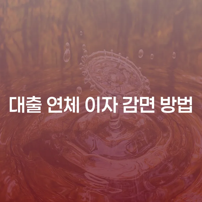 대출 연체 이자 감면 방법, 어떻게 해결할 수 있을까요?