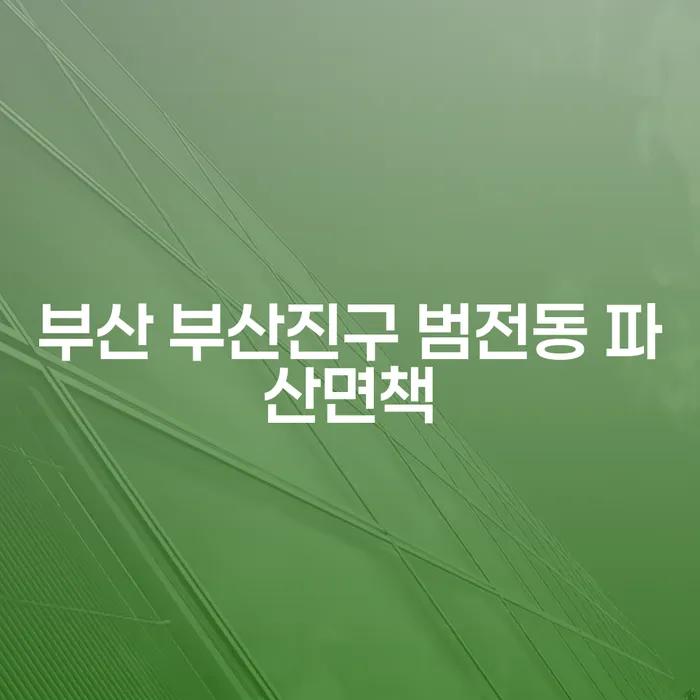 부산 부산진구 범전동 파산면책, 채무자에게 맞는 해결책은?