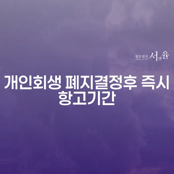 개인회생 폐지결정 후 즉시 항고 기간은 어떻게 활용해야 할까요?